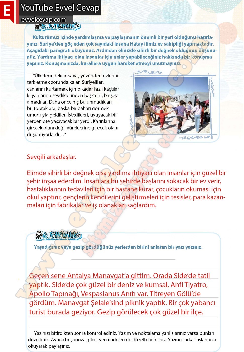 4. sınıf Koza Yayınları T&uuml;rk&ccedil;e Ders Kitabı Cevapları Sayfa 119