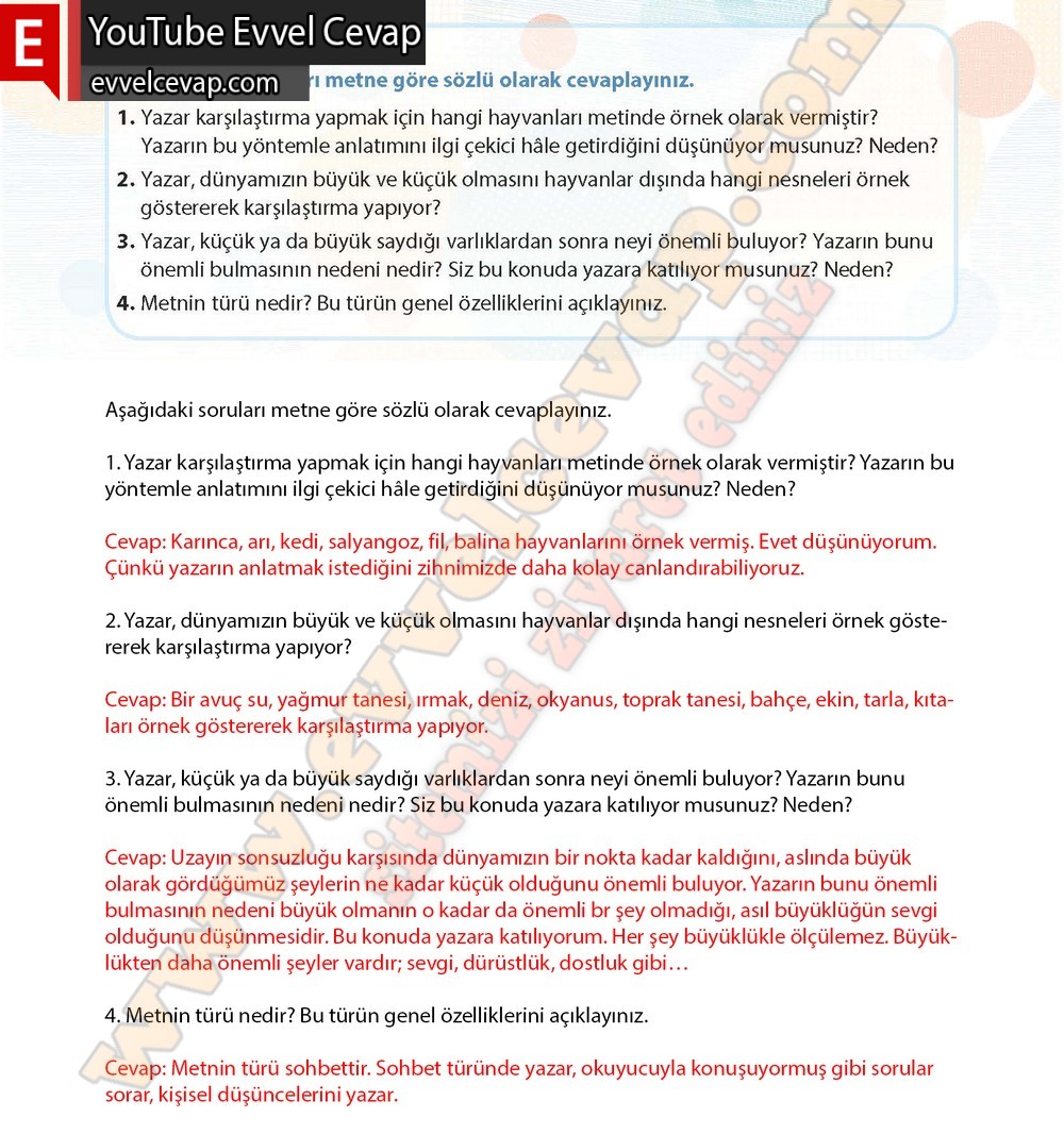 4. sınıf Koza Yayınları T&uuml;rk&ccedil;e Ders Kitabı Cevapları Sayfa 152