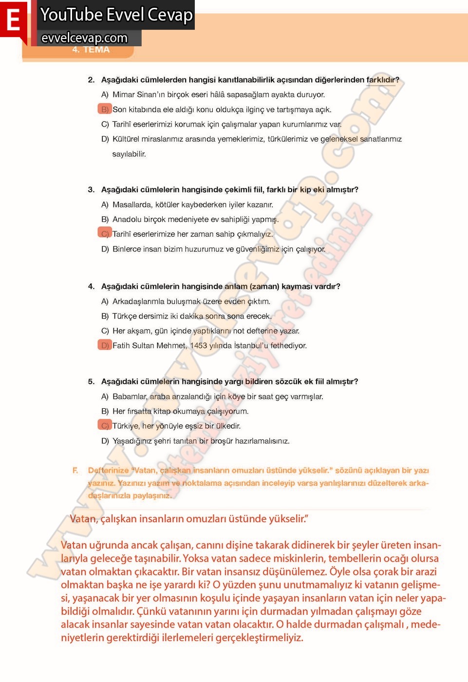 7. Sınıf &Ouml;zg&uuml;n Yayınları T&uuml;rk&ccedil;e Ders Kitabı Cevapları Sayfa 130