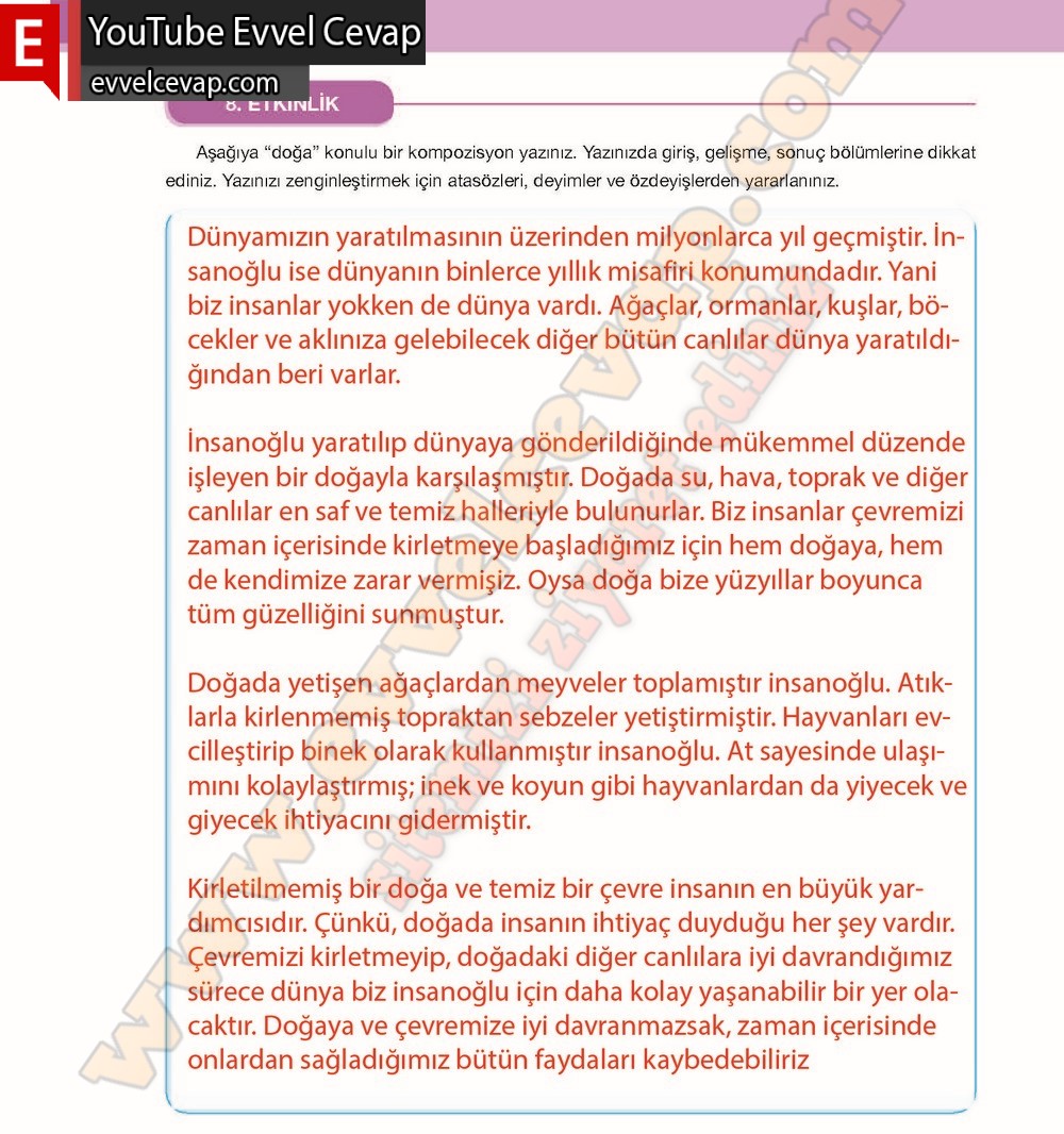 7. Sınıf &Ouml;zg&uuml;n Yayınları T&uuml;rk&ccedil;e Ders Kitabı Cevapları Sayfa 152