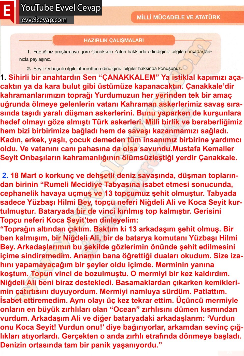 7. Sınıf &Ouml;zg&uuml;n Yayınları T&uuml;rk&ccedil;e Ders Kitabı Cevapları Sayfa 55