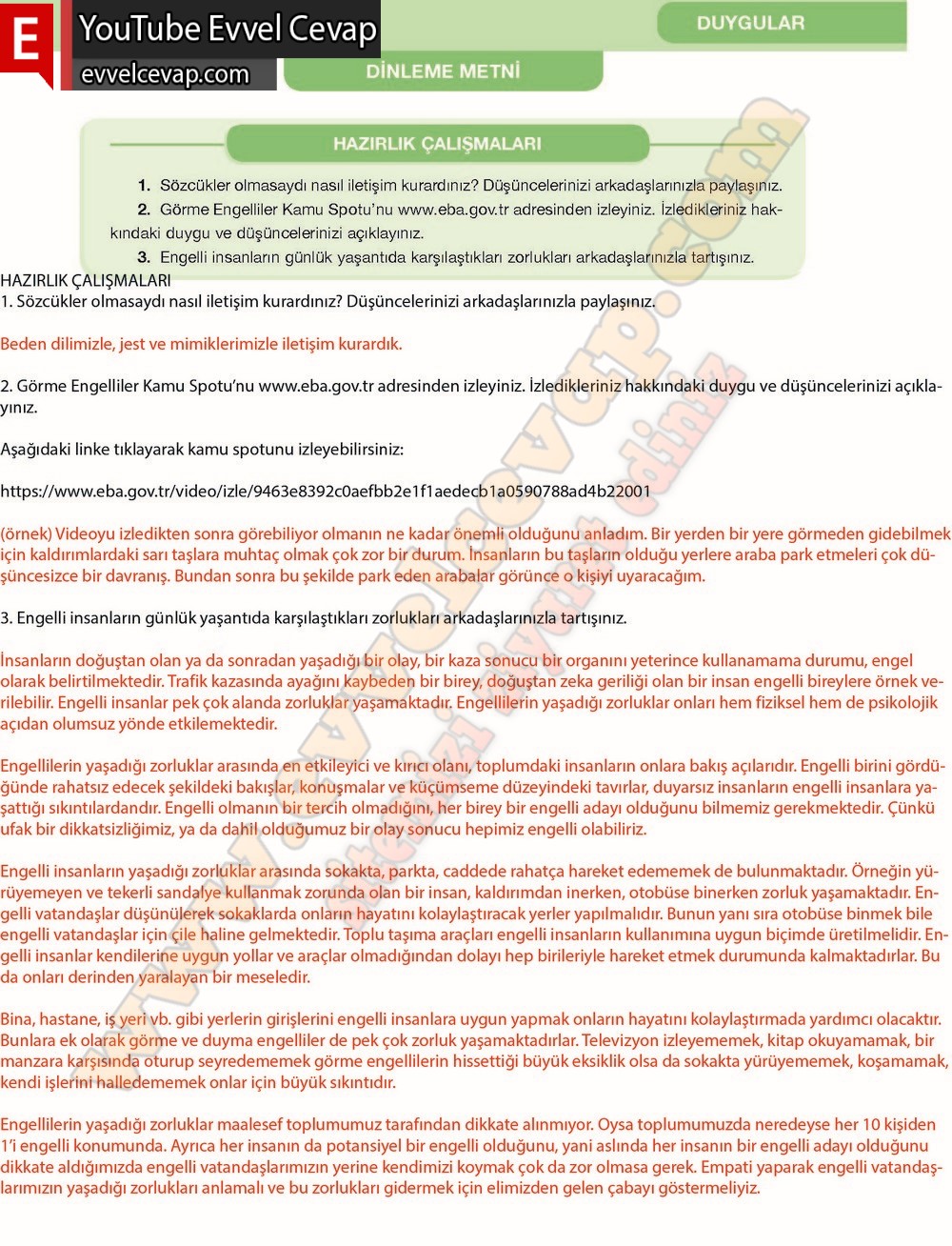 7. Sınıf &Ouml;zg&uuml;n Yayınları T&uuml;rk&ccedil;e Ders Kitabı Cevapları Sayfa 93