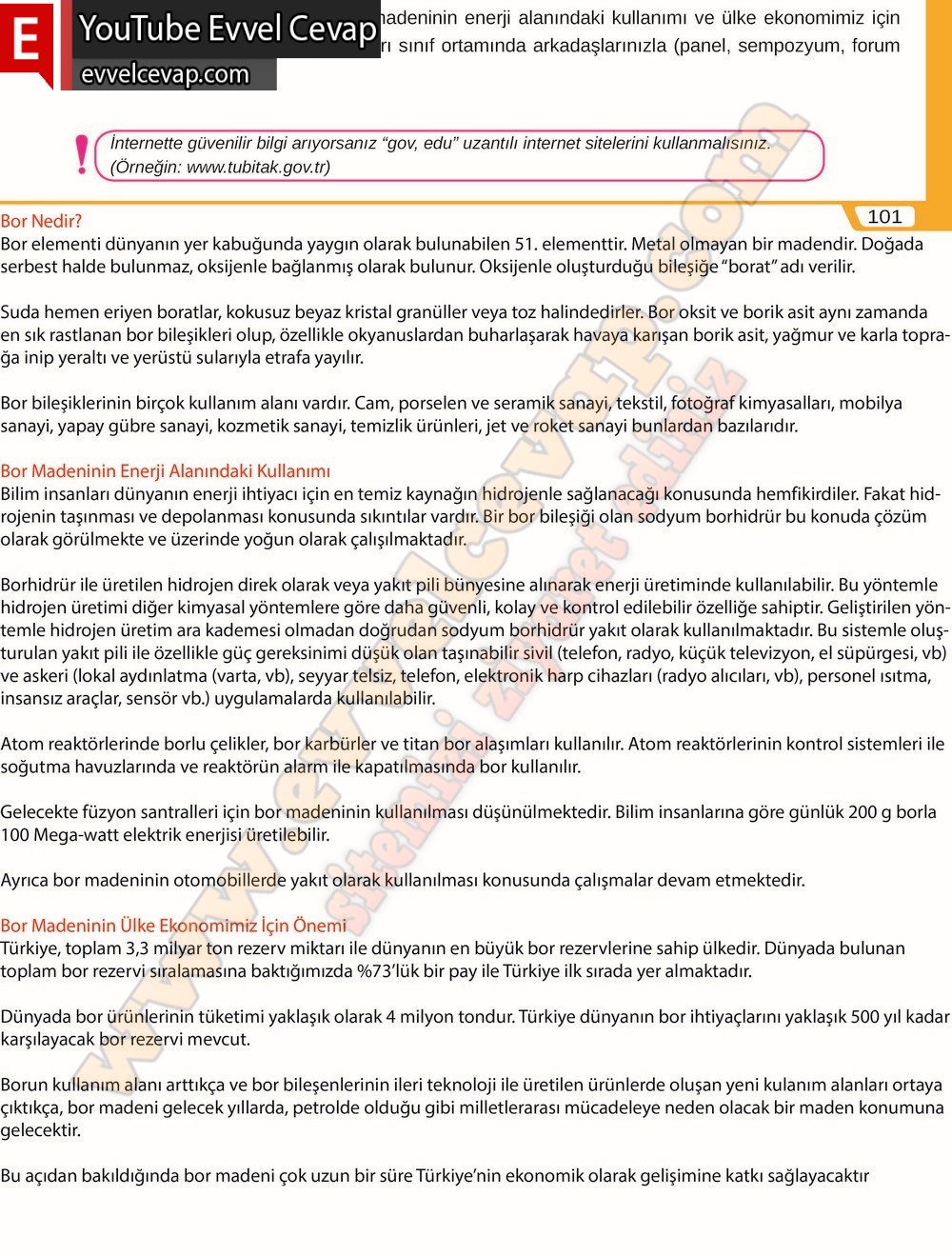 8. sınıf Meb Yayınları T&uuml;rk&ccedil;e Ders Kitabı Cevapları Sayfa 10