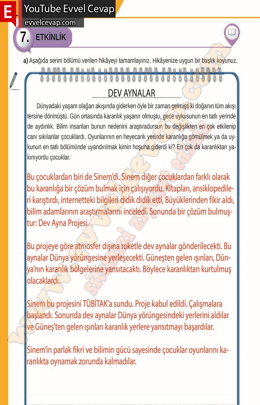 8. sınıf Meb Yayınları T&uuml;rk&ccedil;e Ders Kitabı Cevapları Sayfa 102
