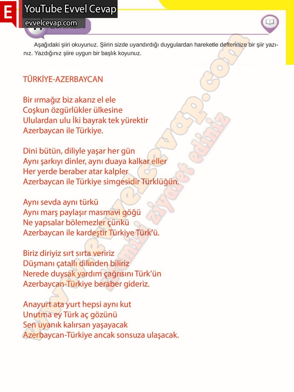 8. sınıf Meb Yayınları T&uuml;rk&ccedil;e Ders Kitabı Cevapları Sayfa 121