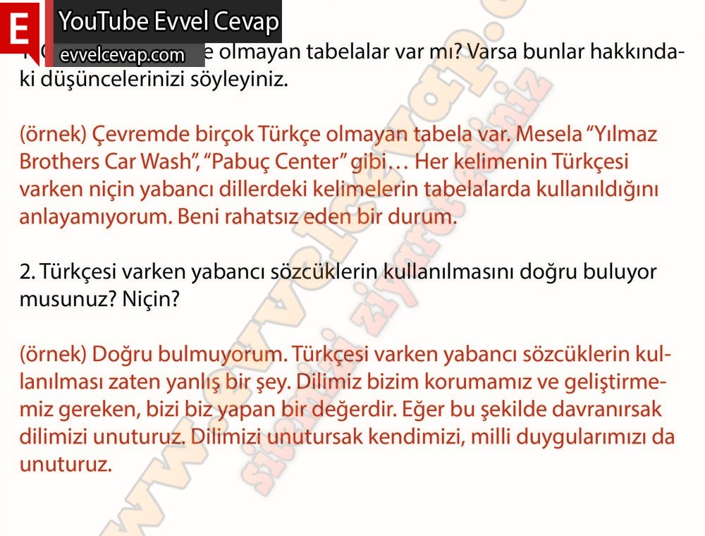 8. sınıf Meb Yayınları T&uuml;rk&ccedil;e Ders Kitabı Cevapları Sayfa 130