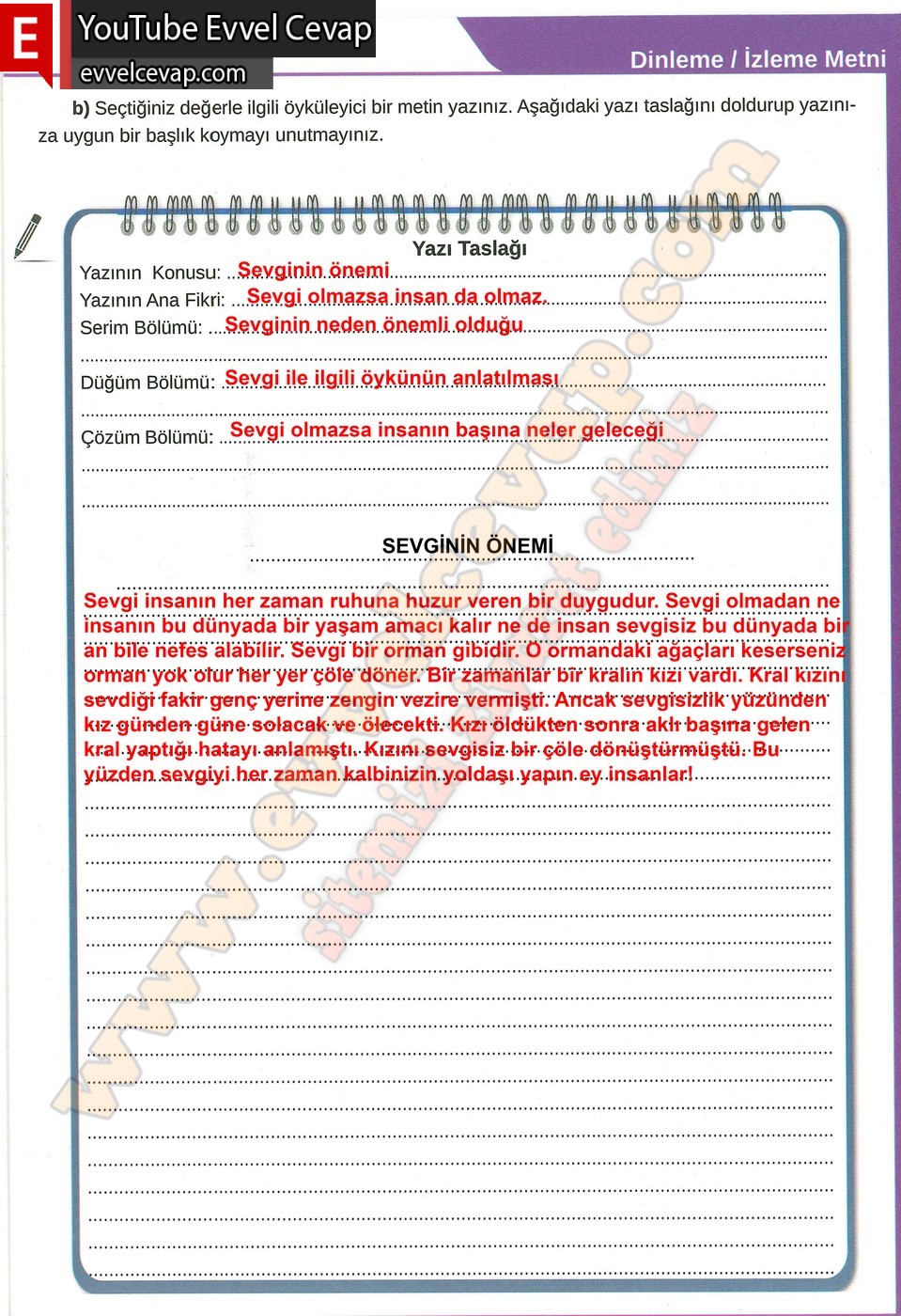 8. sınıf Meb Yayınları T&uuml;rk&ccedil;e Ders Kitabı Cevapları Sayfa 39