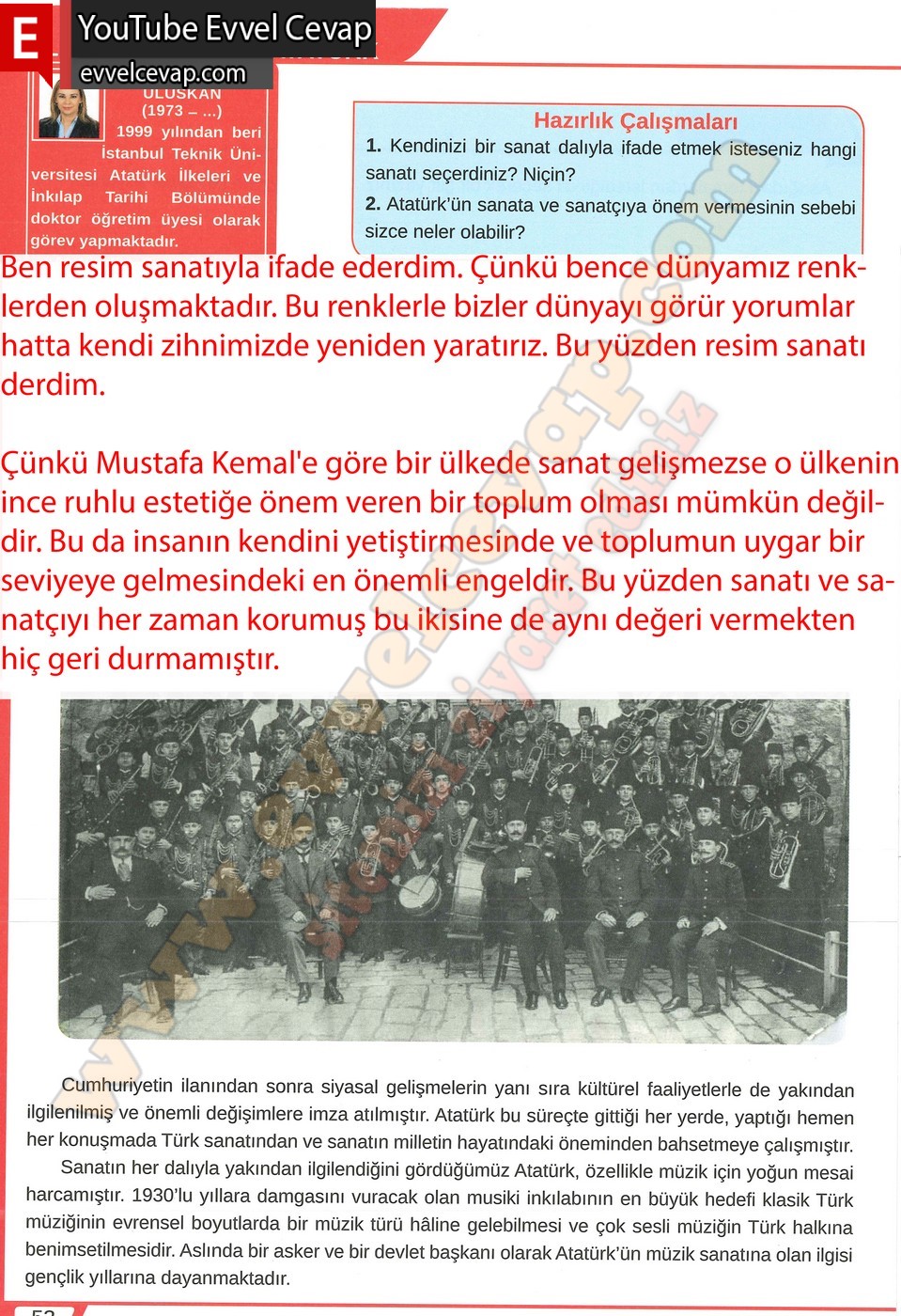 8. sınıf Meb Yayınları T&uuml;rk&ccedil;e Ders Kitabı Cevapları Sayfa 52