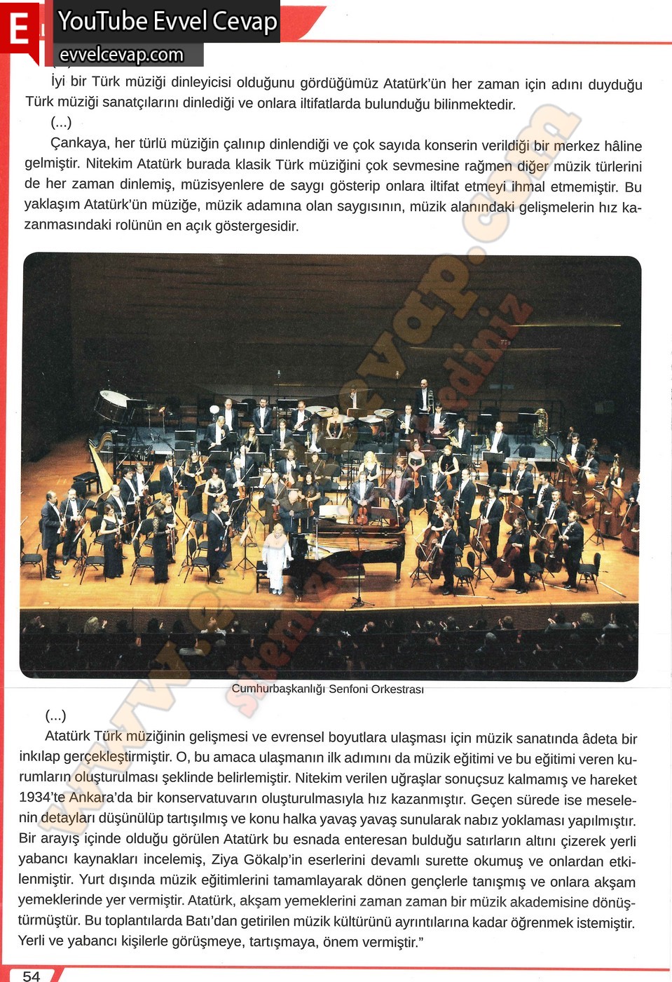 8. sınıf Meb Yayınları T&uuml;rk&ccedil;e Ders Kitabı Cevapları Sayfa 54