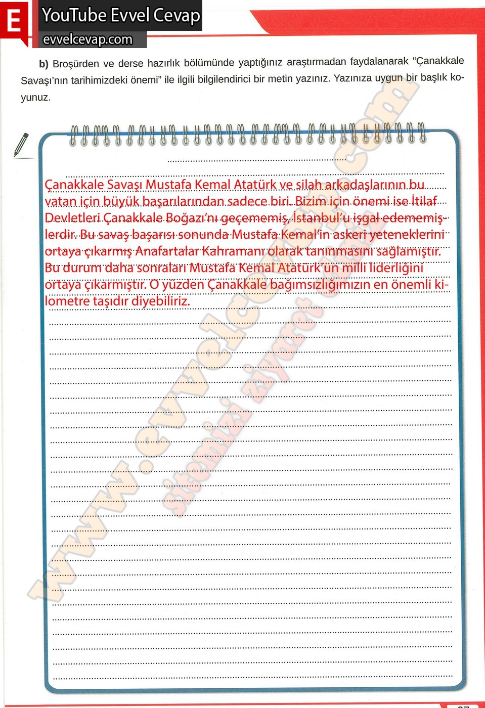 8. sınıf Meb Yayınları T&uuml;rk&ccedil;e Ders Kitabı Cevapları Sayfa 67
