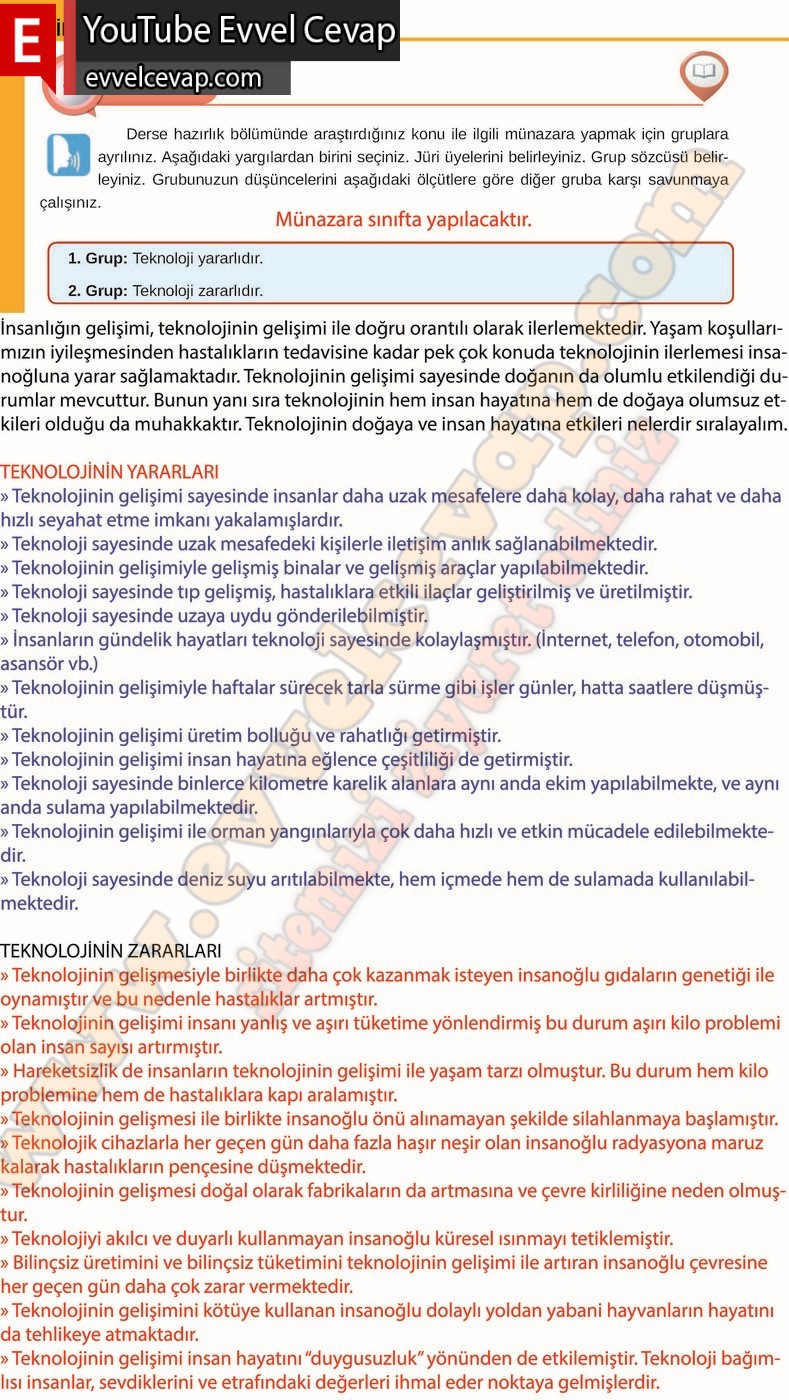 8. sınıf Meb Yayınları T&uuml;rk&ccedil;e Ders Kitabı Cevapları Sayfa 86