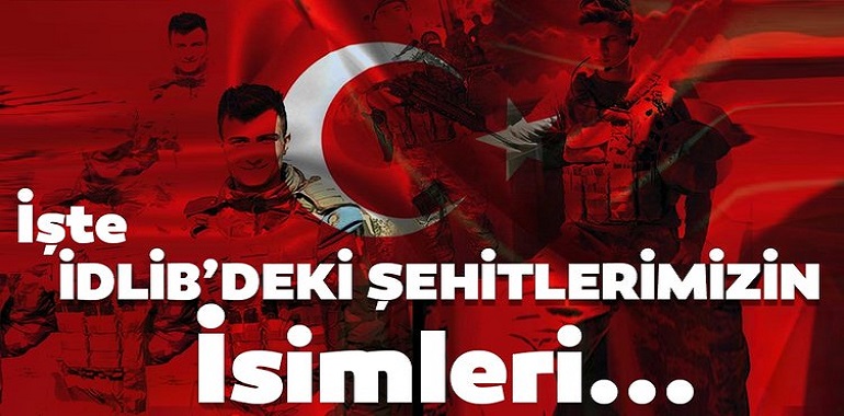 Hatay'da Şehit Olan Askerlerin İsimleri