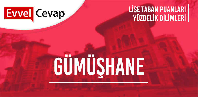 Gümüşhane Lise Taban Puanları ve Yüzdelik Dilimleri