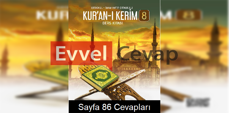 8. Sınıf Kur'an-ı Kerim Meb Yayınları Ders Kitabı Cevapları Sayfa 86