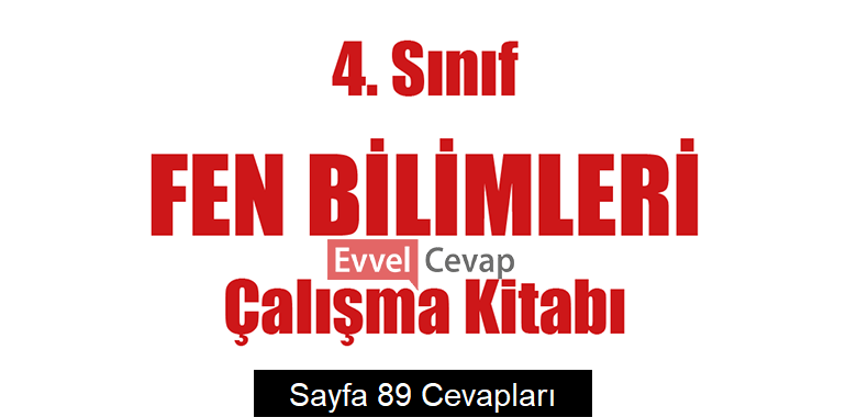 4. Sınıf Fen Bilimleri Çalışma Kitabı Cevapları Sayfa 89