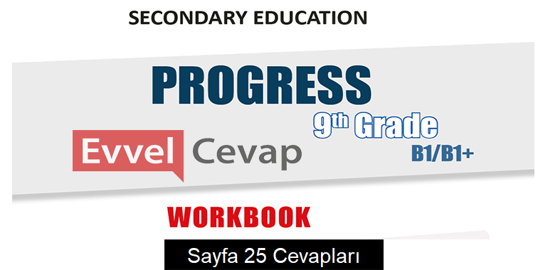 9. Sınıf İngilizce Hazırlık Çalışma Kitabı Cevapları Sayfa 25