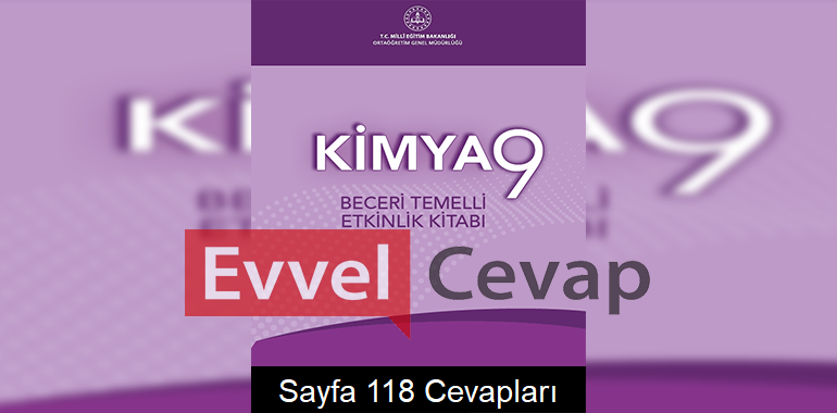 9. Sınıf Kimya Beceri Temelli Etkinlik Kitabı Cevapları Sayfa 118