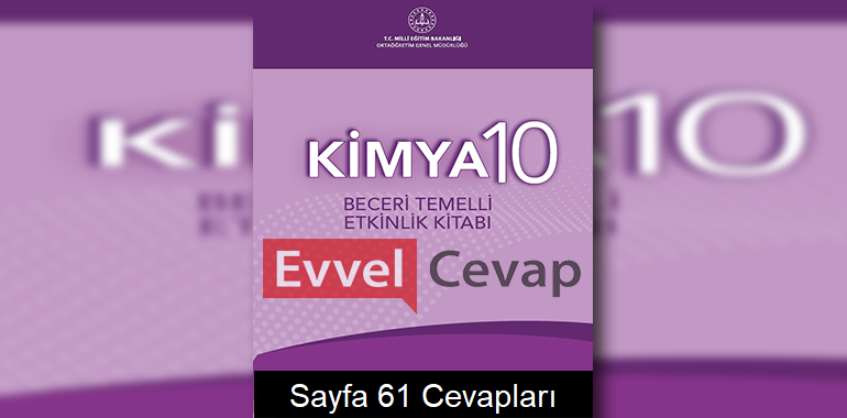 10. Sınıf Kimya Beceri Temelli Etkinlik Kitabı Cevapları Sayfa 61