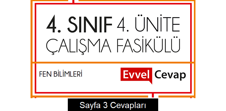 4. Sınıf Fen Bilimleri Çalışma Fasikülü 4. Ünite Cevapları Sayfa 3