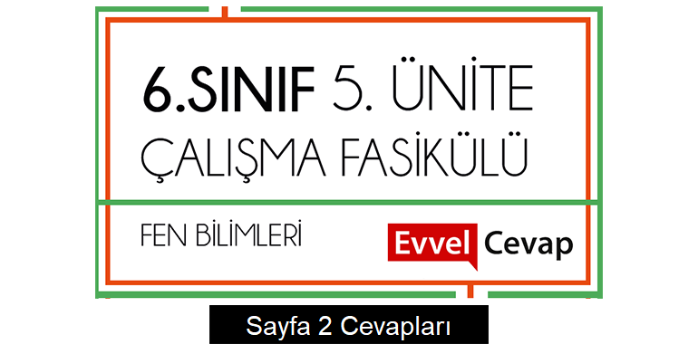 6. Sınıf Fen Bilimleri Çalışma Fasikülü 5. Ünite Cevapları Sayfa 2