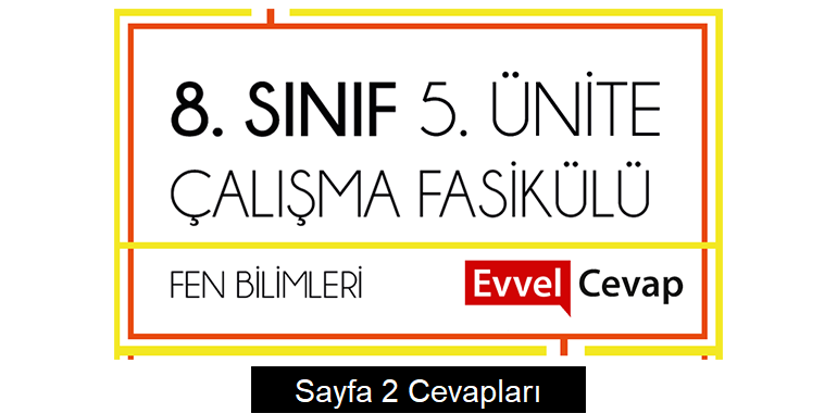 8. Sınıf Fen Bilimleri Çalışma Fasikülü 5. Ünite Cevapları Sayfa 2