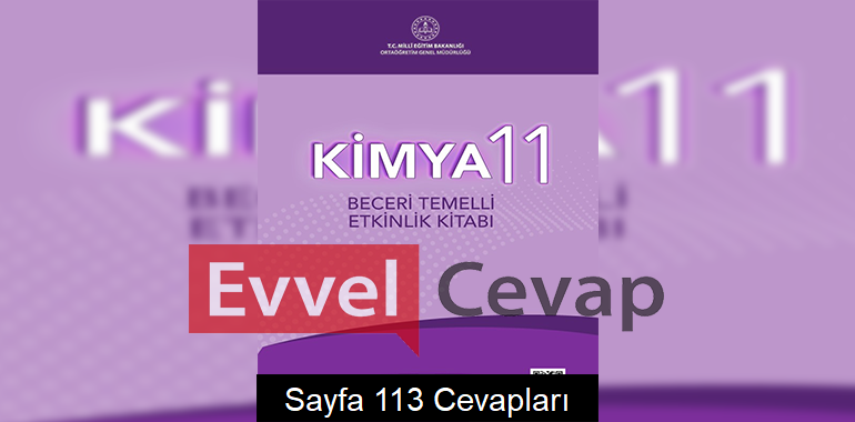 11. Sınıf Kimya Beceri Temelli Etkinlik Kitabı Cevapları Sayfa 113