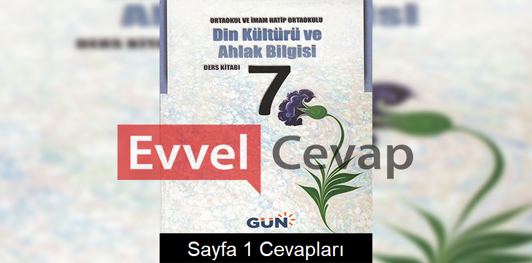 7. Sınıf Din Kültürü Ders Kitabı Cevapları Gün Yayınları Sayfa 1