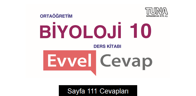 10. Sınıf Biyoloji Ders Kitabı Sayfa 111 Cevapları Tuna Matbaacılık