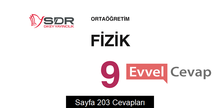 9. Sınıf Fizik Ders Kitabı Sayfa 203 Cevapları SDR Dikey Yayıncılık
