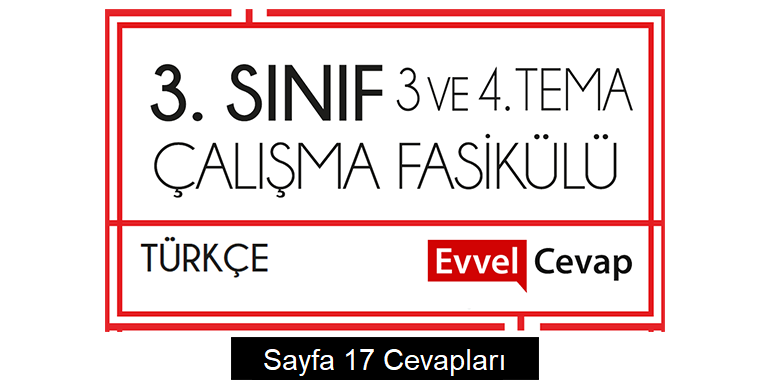 3. Sınıf Türkçe Çalışma Fasikülü 3. ve 4. Ünite Cevapları Sayfa 17