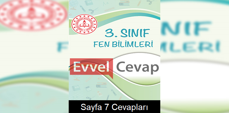 3. Sınıf Fen Bilimleri Çalışma Soruları Cevapları Sayfa 7
