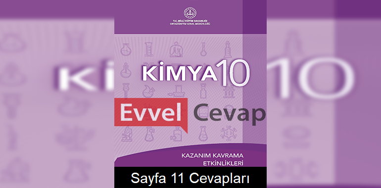 10. Sınıf Kimya Kazanım Kavrama Etkinlikleri Cevapları Sayfa 11