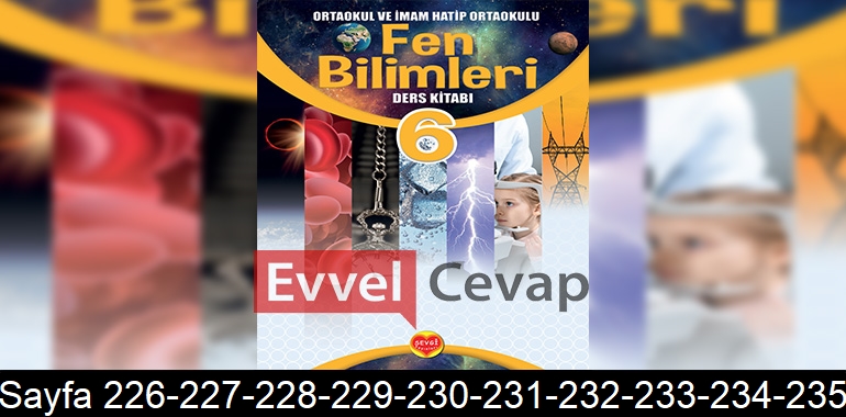 6. Sınıf Sevgi Yayınları Fen Bilimleri Ders Kitabı Cevapları Sayfa 226-227-228-229-230-231-232-233-234-235