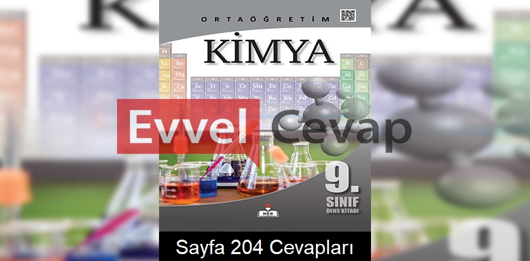 9. Sınıf Kimya Meb Yayınları Ders Kitabı Cevapları Sayfa 204