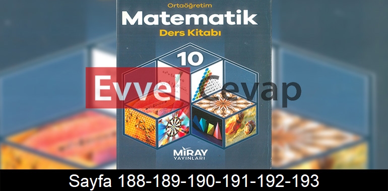 10. Sınıf Miray Yayınları Matematik Ders Kitabı Cevapları Sayfa 188-189-190-191-192-193