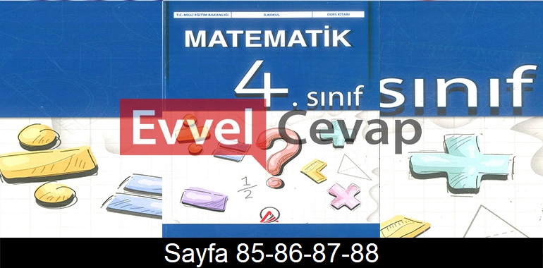 4. Sınıf Ada Yayınları Matematik Ders Kitabı Cevapları Sayfa 85-86-87-88