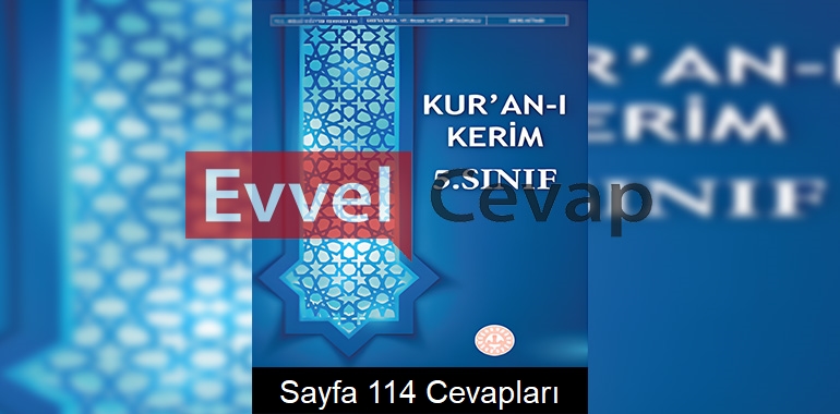 5. Sınıf Kur’an-ı Kerim Ders Kitabı Cevapları Meb Yayınları Sayfa 114