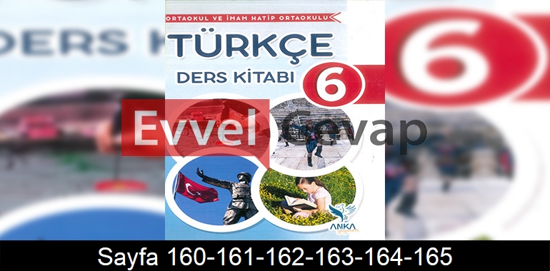 6. Sınıf Anka Yayınları Türkçe Ders Kitabı Cevapları Sayfa 160-161-162-163-164-165