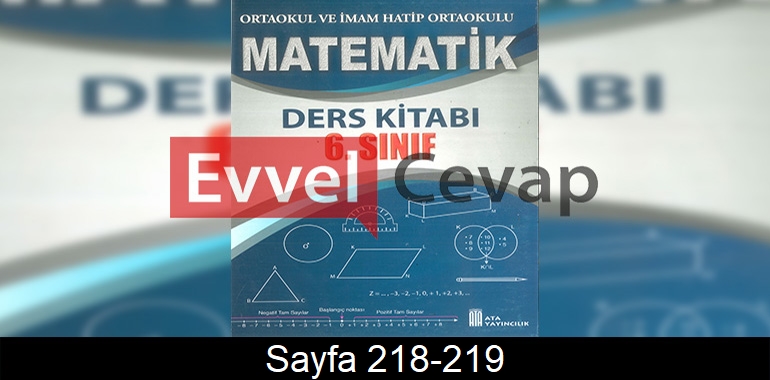 6. Sınıf Ata Yayınları Matematik Ders Kitabı Cevapları Sayfa 218-219