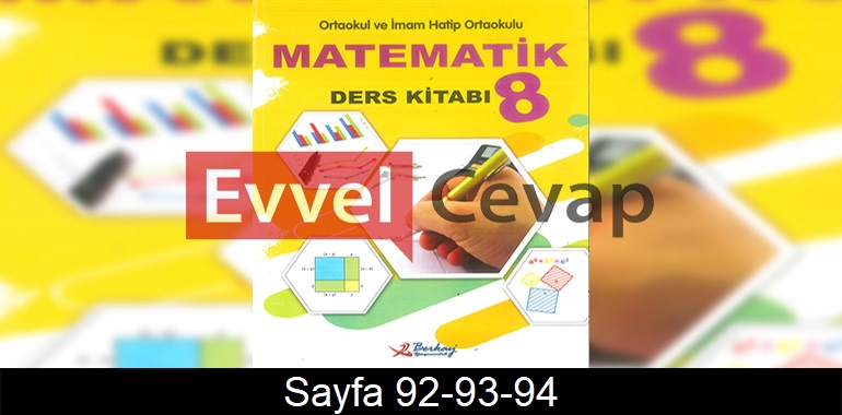 8. Sınıf Berkay Yayınları Matematik Ders Kitabı Cevapları Sayfa 92-93-94