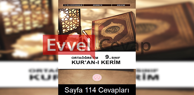 9. Sınıf Kur’an-ı Kerim Kitabı Cevapları Meb Yayınları Sayfa 114