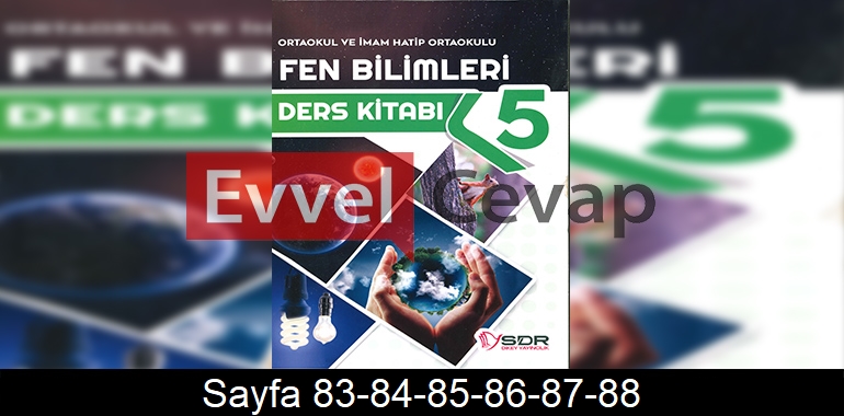 5. Sınıf SDR Dikey Yayınları Fen Bilimleri Ders Kitabı Cevapları Sayfa 83-84-85-86-87-88