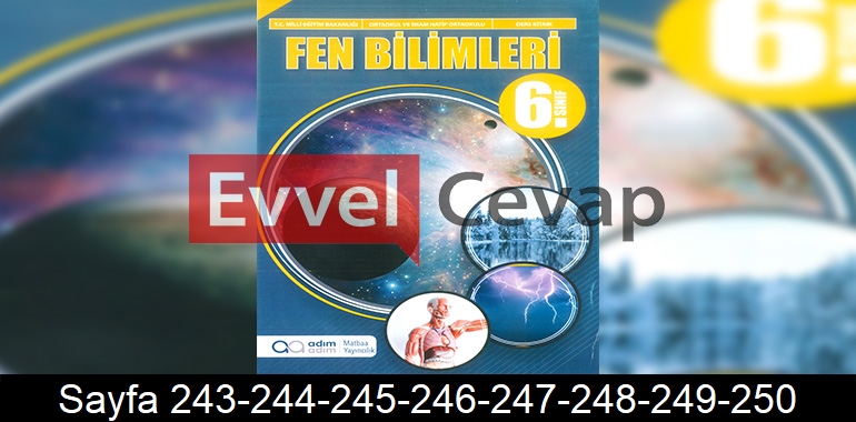 6. Sınıf Adım Adım Yayınları Fen Bilimleri Ders Kitabı Cevapları Sayfa 243-244-245-246-247-248-249-250