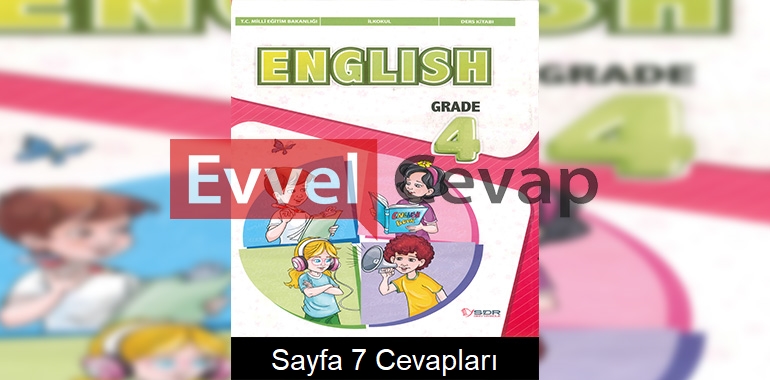 4. Sınıf İngilizce Ders Kitabı Cevapları SDR Dikey Yayınları Sayfa 7