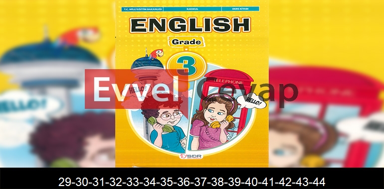 3. Sınıf SDR Dikey Yayıncılık İngilizce Ders Kitabı Cevapları Sayfa 29-30-31-32-33-34-35-36-37-38-39-40-41-42-43-44