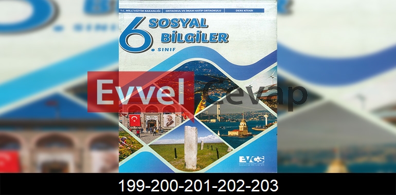 6. Sınıf Evos Yayınları Sosyal Bilgiler Ders Kitabı Cevapları Sayfa 199-200-201-202-203