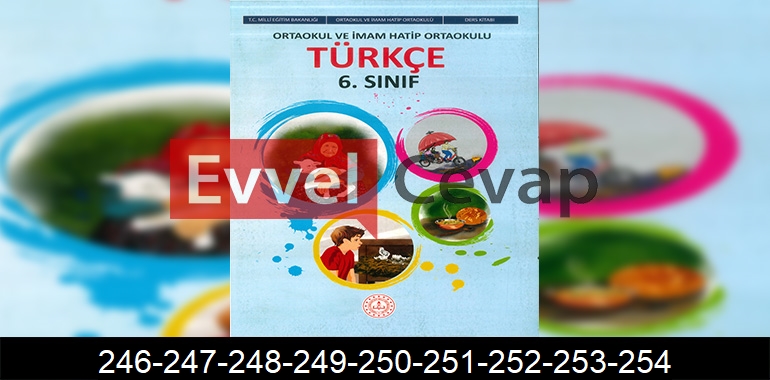 6. Sınıf Meb Yayınları Türkçe Ders Kitabı Cevapları Sayfa 246-247-248-249-250-251-252-253-254