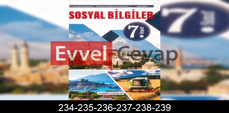 7. Sınıf Yıldırım Yayınları Sosyal Bilgiler Ders Kitabı Cevapları Sayfa 234-235-236-237-238-239