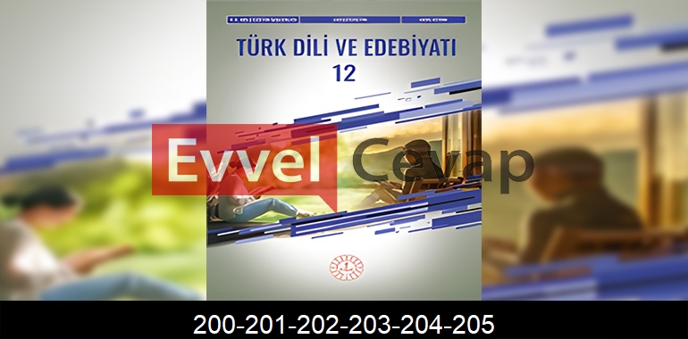 12. Sınıf Edebiyat Ders Kitabı Cevapları Meb Yayınları Sayfa 200-201-202-203-204-205