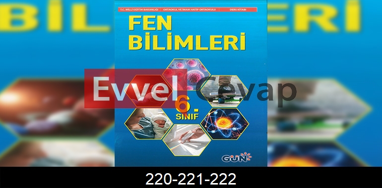 6. Sınıf Fen Bilimleri Ders Kitabı Cevapları Gün Yayıncılık Sayfa 220-221-222